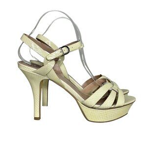 Vince Camuto 9.5 Toleo patent leather heels cream yellow